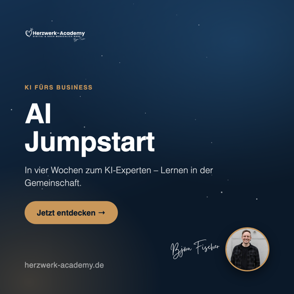 Werbegrafik AI Jumpstart, Quadrat