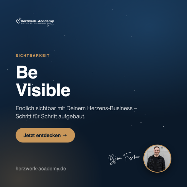 Werbegrafik Be Visible, Quadrat