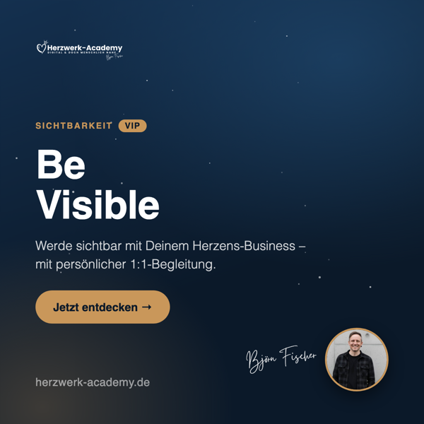 Werbegrafik Be Visible VIP, Quadrat